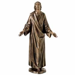 Statua di figura sacra in bronzo